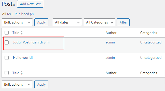 Tutorial Cara Membuat Postingan di WordPress dengan Mudah 12 Tutorial Cara Membuat Postingan di WordPress dengan Mudah
