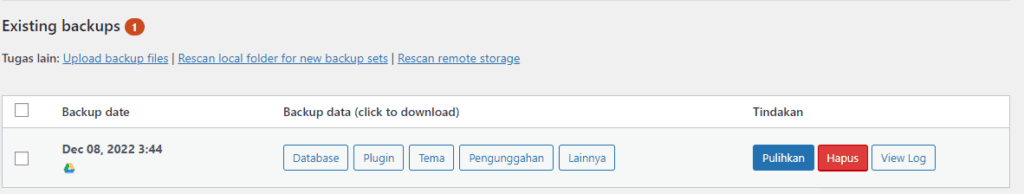 Cara Terbaik Backup WordPress dengan Plugin UpdraftPlus