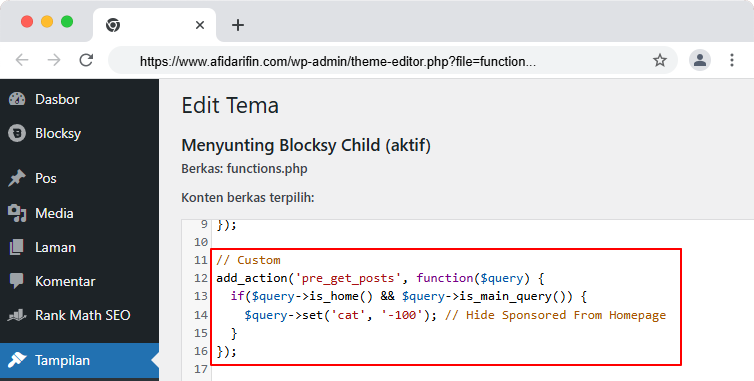 Tutorial Cara Mengecualikan Post di Beranda WordPress